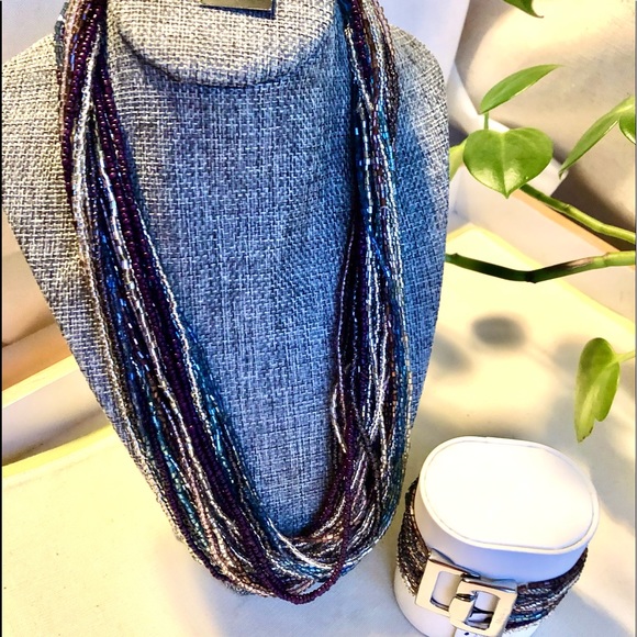 Cookie Lee beaded necklace and matching bracelet - Picture 5 of 9